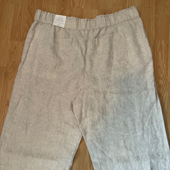 NWT Talbots Nantucket Pull-On Wide Leg Crop 100% Linen Pants Size XLP - Picture 9 of 9